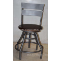 vintage industrial stool swivel stool mango wood round seat